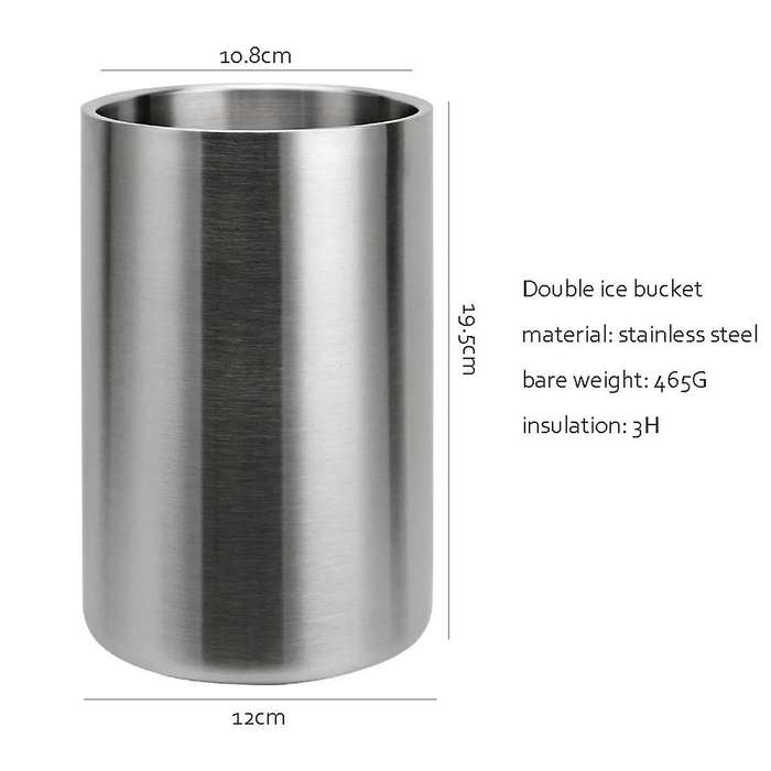 2 Pack Wine Cooler 1.6l Stainless Steel Ice Bucket Champagne Wine Bottle Cooler for Bar Kitchen Hom