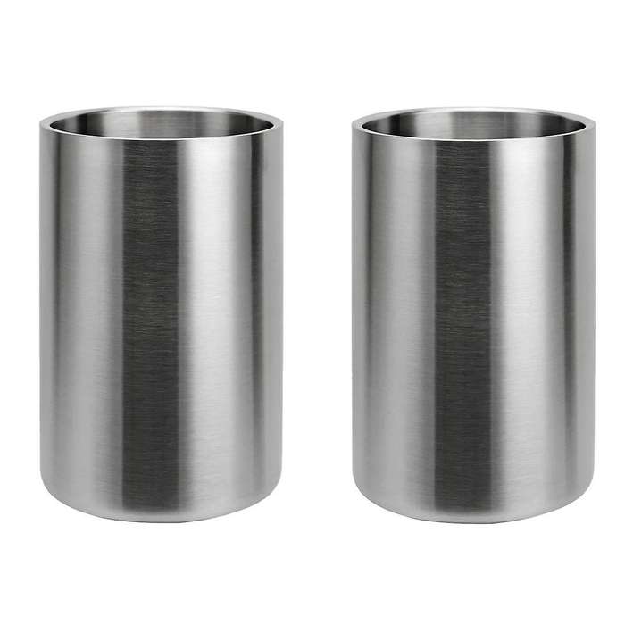 2 Pack Wine Cooler 1.6l Stainless Steel Ice Bucket Champagne Wine Bottle Cooler for Bar Kitchen Hom