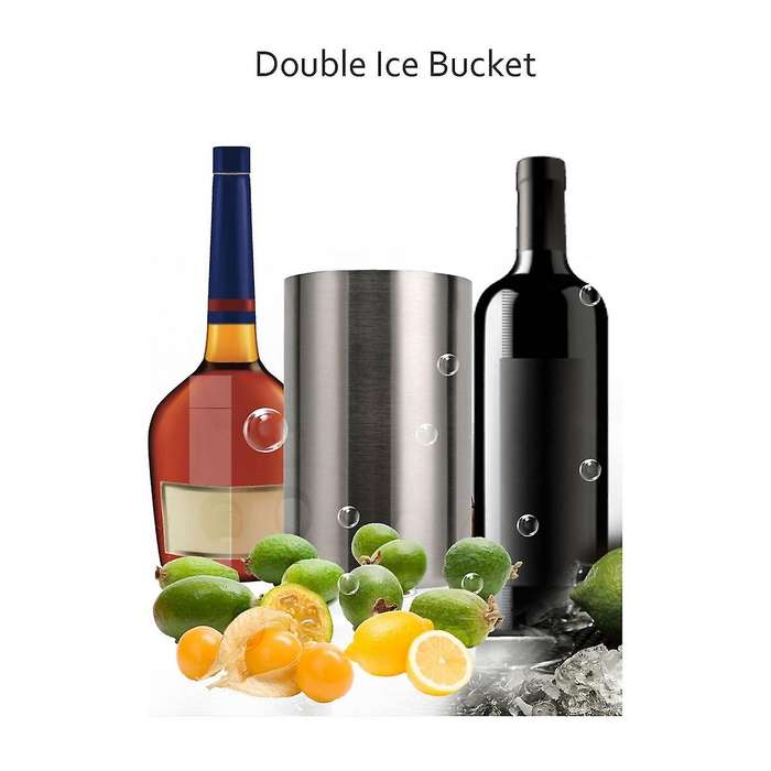2 Pack Wine Cooler 1.6l Stainless Steel Ice Bucket Champagne Wine Bottle Cooler for Bar Kitchen Hom