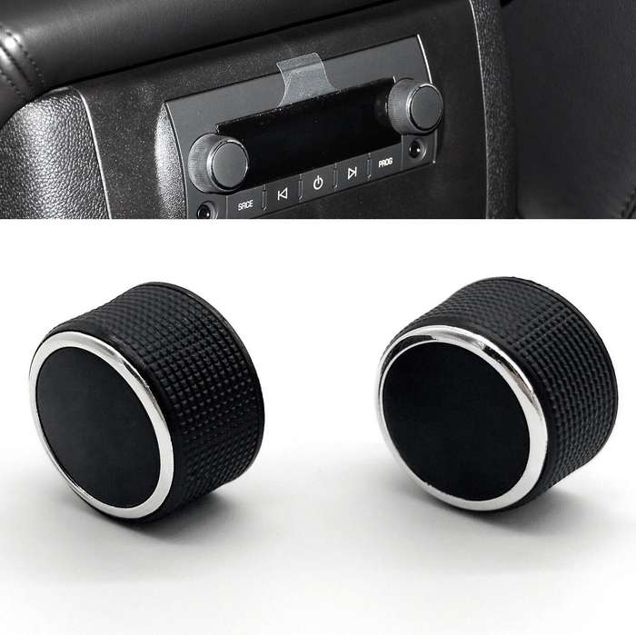 2 Pc Rear Radio Audio Volume Control Knob Dial Tuner for 07-13 Chevy Tahoe Chevrolet Silverado Gmc