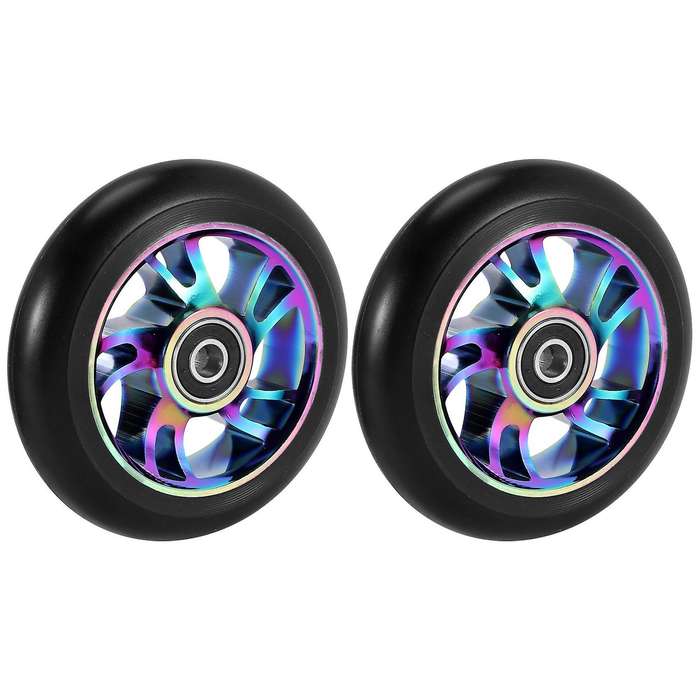 2 Pcs 100Mm Scooter Replacement Wheels with Stunt Scooter Pu Wheels for Rocking , Extreme , Scooter