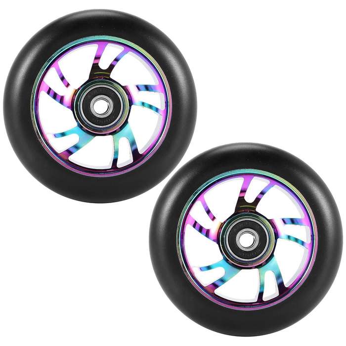 2 Pcs 100Mm Scooter Replacement Wheels with Stunt Scooter Pu Wheels for Rocking , Extreme , Scooter