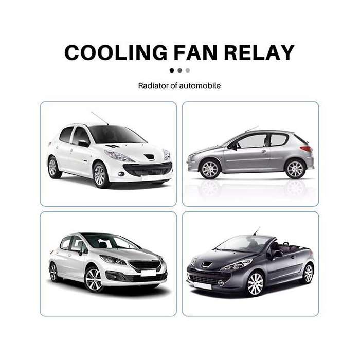 2 Pcs 12V 35A 5 Pins Cooling Radiator Fan Relay Green 6547TX for 206 207 306 307 406 407 807