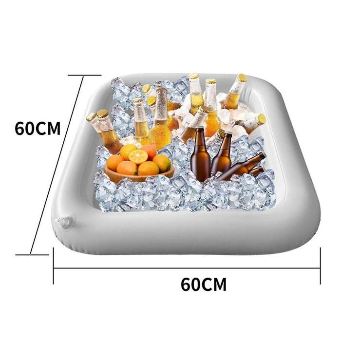 2 PCS 24Inch Inflatable Serving Bar, Drinks Inflatable Cooler Table Pool Ice Tray for Party,Picnic &