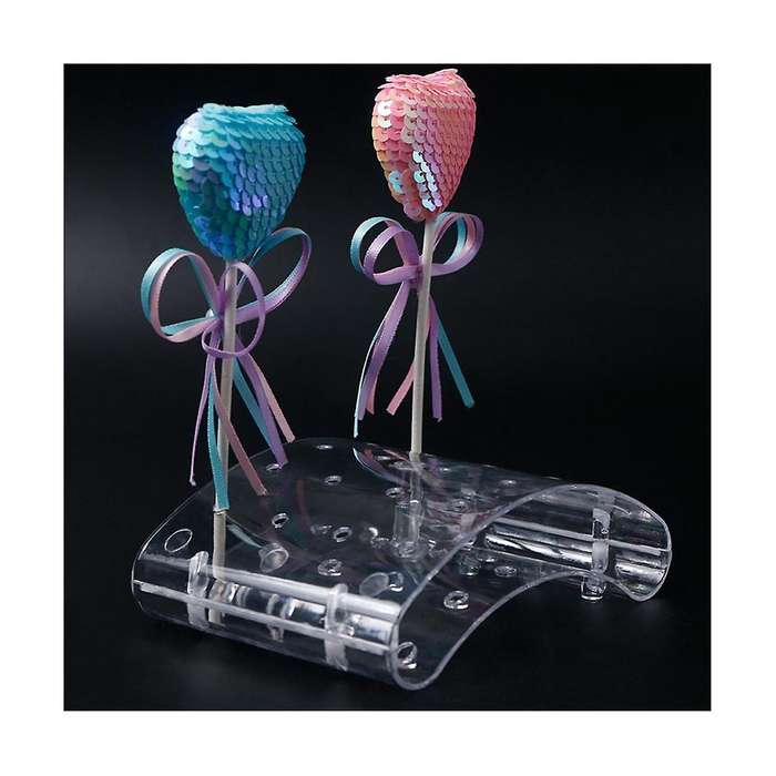2 Pcs 20 Hole Lollipop Holder Display Stand Acrylic Holder Clear Candy Holder for Wedding Party Bir