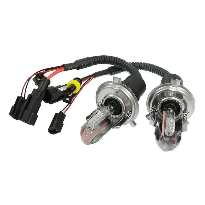2 Pcs 35W DC 12V 12000K H4 Hi/Lo Beam Front Lights Harness