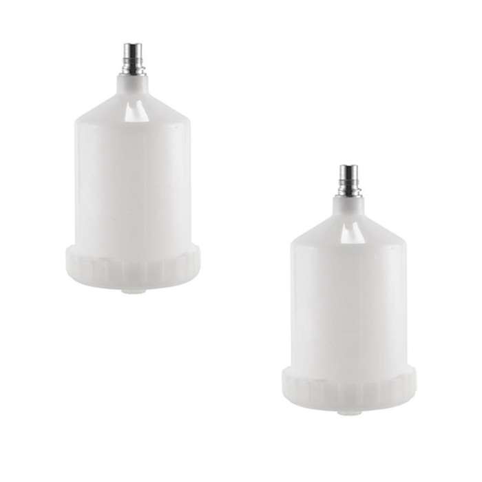 2 Pcs 600ml Plastic Hvlp Paint Cup Pot for Sata Sprayer Cup Connector Jet Paint Sprayer
