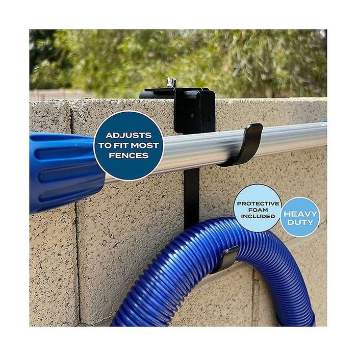 2 Pcs Adjustable Aluminum Pool Pole Hanger,for Pool Poles,fence Hooks for Pool Equipment, Pool Skim
