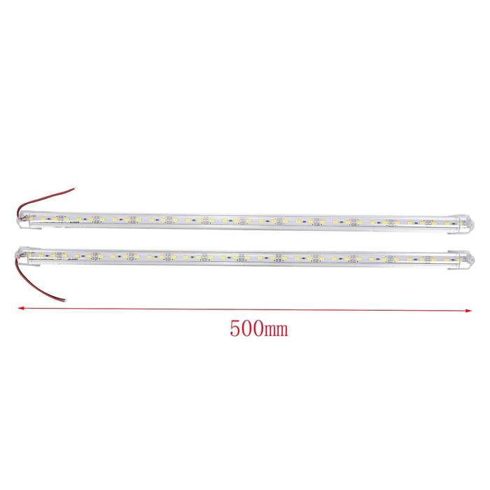 2 Pcs Aluminum Alloy Rigid Rod Light Waterproof 12v 50cm Warm White