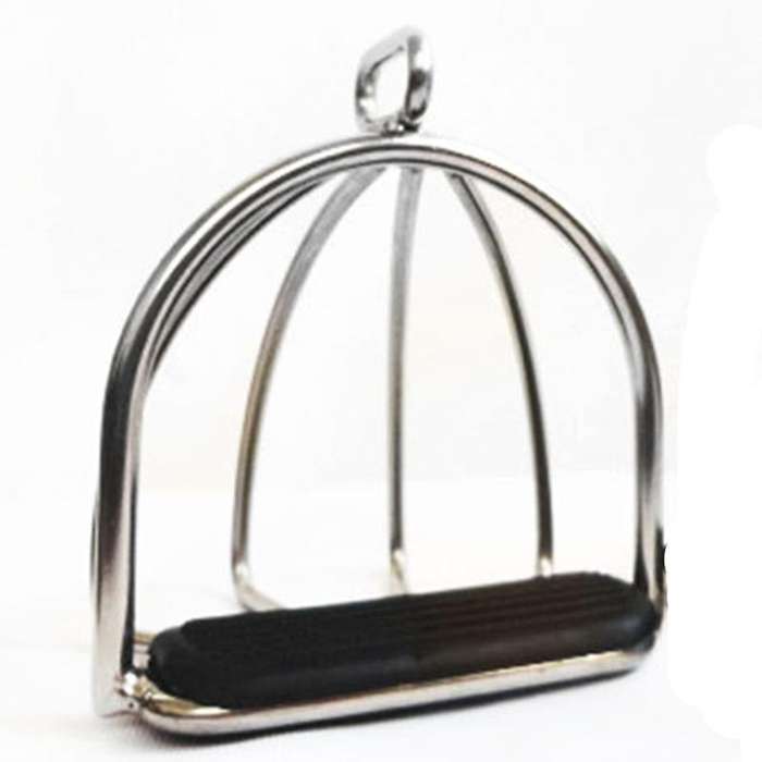 2 Pcs Cage Stirrups Steel Horse Saddle Anti-Skid Horse Pedal Equestrian Safety Equipment