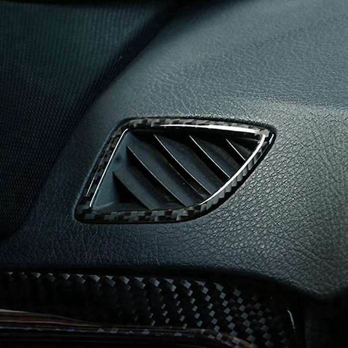 2 Pcs Carbon Fiber Air Condition AC Outlet Vents Interior Trim Stickers for 3 4 Series F30 31