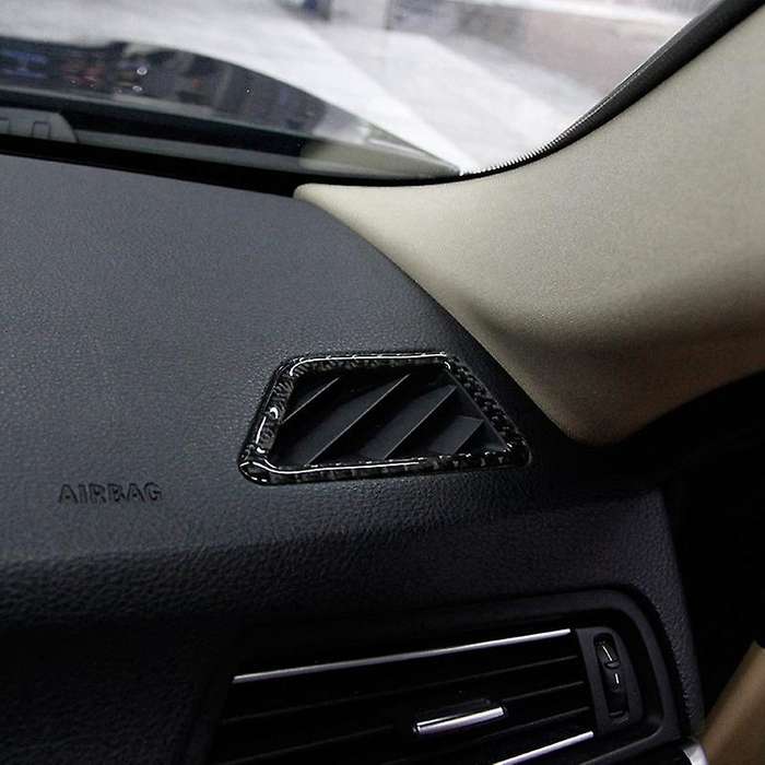 2 Pcs Carbon Fiber Air Condition AC Outlet Vents Interior Trim Stickers for 3 4 Series F30 31