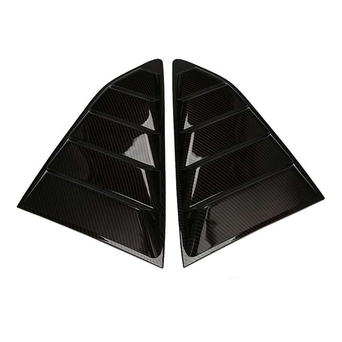 2 Pcs Carbon Rear Quarter Window Louvers Fiber Spoiler Panel Fit for