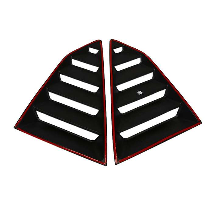 2 Pcs Carbon Rear Quarter Window Louvers Fiber Spoiler Panel Fit for