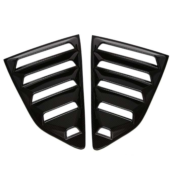 2 Pcs Carbon Rear Quarter Window Louvers Fiber Spoiler Panel Fit for