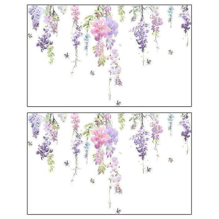 2 PCS DIY Floral Wall Sticker Butterfly Flower Plant Decal Living-Room Home Stickers