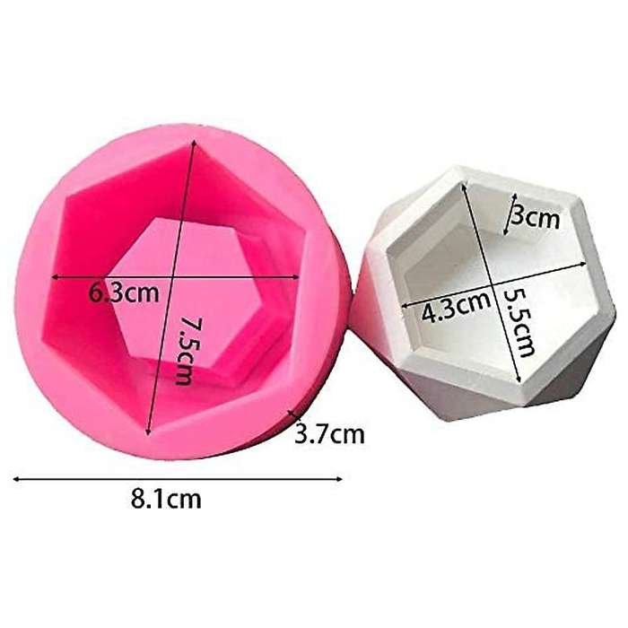 2 Pcs DIY Flower Pot Silicone Mold for Candle Holder Making Succulent Plants Planter Pot, Concrete M