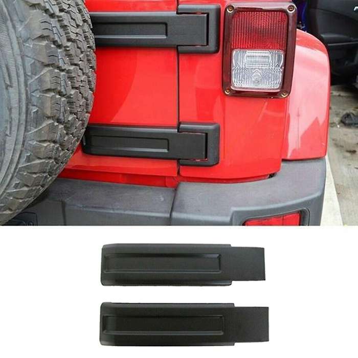 2 Pcs for 2007-2018 Wrangler Jk Upper Rear Hinge Cover Cap Black Plastic