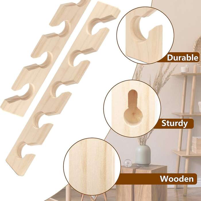 2 Pcs Hat Rack for Wall Wooden Baseball Caps Organizer Wall Mount Baseball Hat Holder Vertical Hat R
