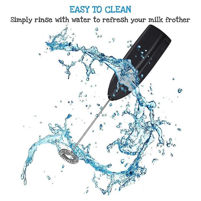 2 Pcs Handheld Milk Frother Mini Electric Drink Mixer with Stainless Steel Whisk for Drink,hot Choc