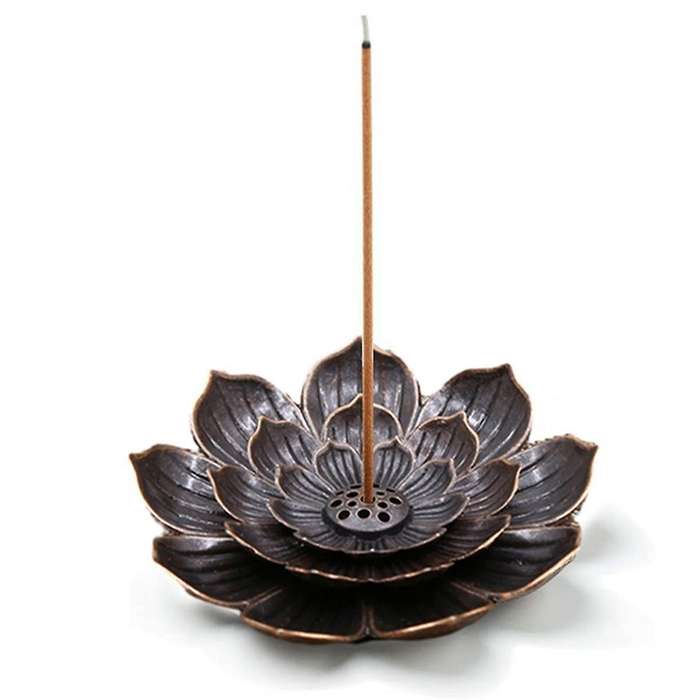 2 PCS Incense Burner, Incense Holder for Sticks, Lotus Incense Stick Holder with Detachable Ash Catc