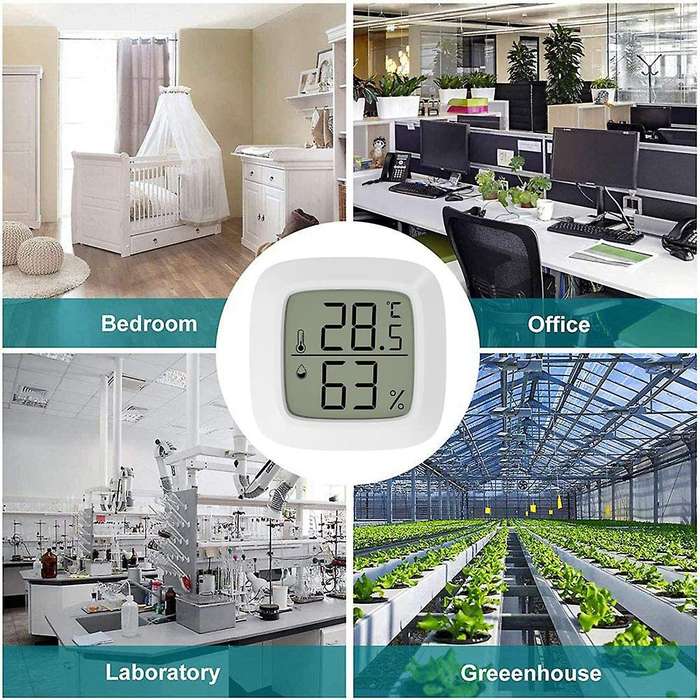 2 Pcs Mini Indoor Digital Hygrometer Thermometer with LCD Display and Thermometer ,Office,Fridge,Ce