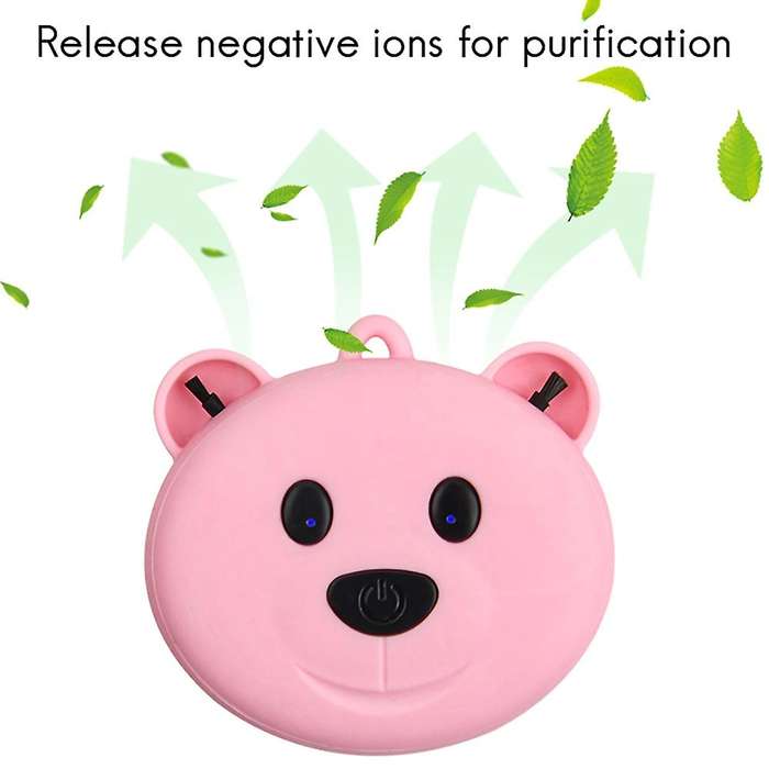 2 Pcs Personal Wearable Portable Car Oxygen Bar 200MAH Battery Negative Ion Hanging Neck Air Purifie