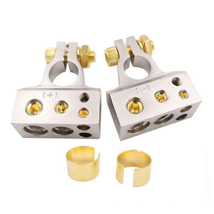 2 Pcs Positive Negative with 2 Covers Shims /2/4/8/10 Gauge Car Modified Battery Head Car Battery Te