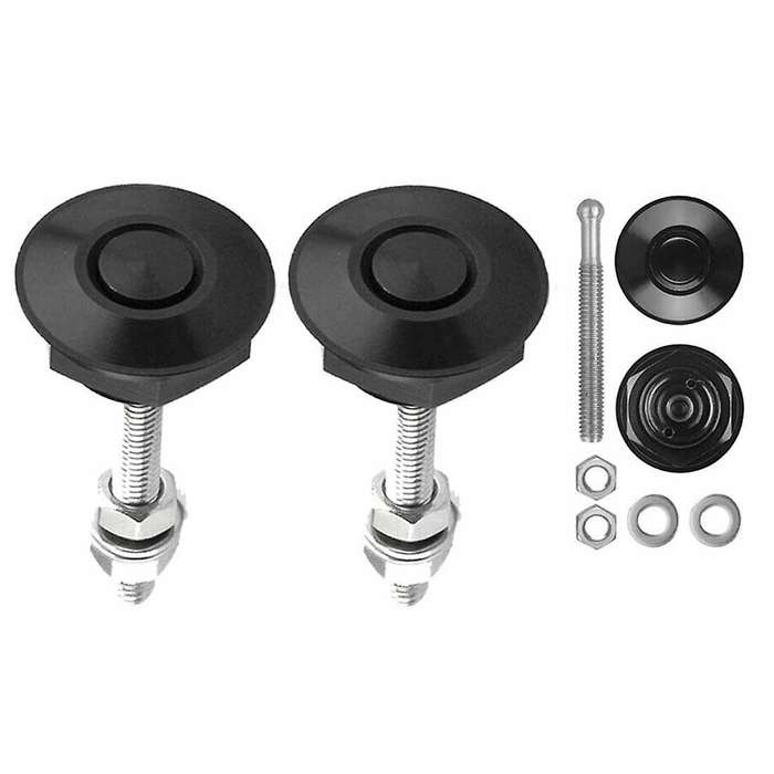 2 PCS Push Button Quick Release Hood Lock Clip Car Bumper Latch Kit