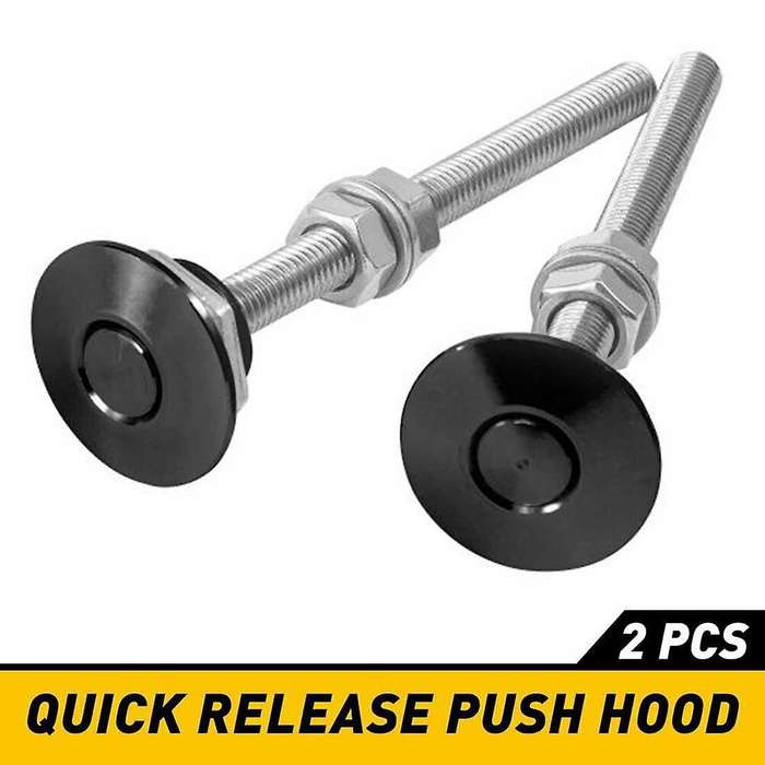 2 PCS Push Button Quick Release Hood Lock Clip Car Bumper Latch Kit