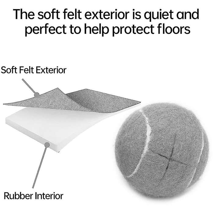 2 Pcs Precut Walker Tennis Ball for Furniture Legs and Floor Protection, Heavy Duty Long Lasting Fe