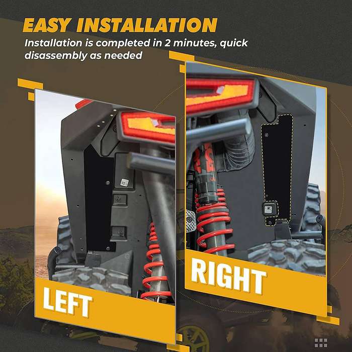 2 PCS Rear Wheelhouse Rear Wheel Well Block Offs for RZR Pro XP/RZR PRO XP 4 2020-2022