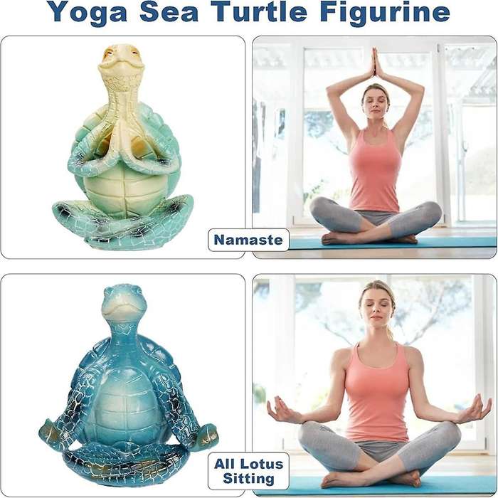 2 PCS Sea Turtle Meditation Home Decor, Meditation Figurine, Home Decor Yoga Resin Sea Turtle Statue