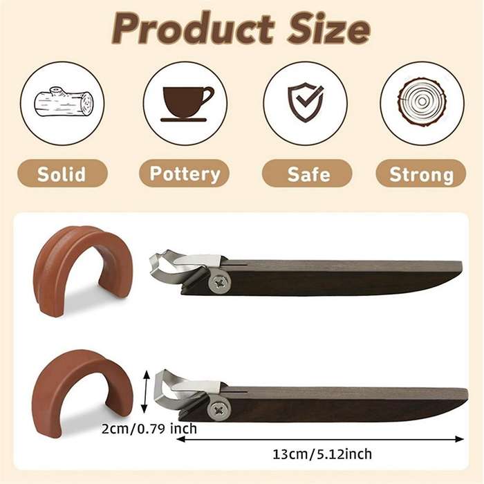 2 Pcs Sculpture Pottery Carving Tool Pottery Cup Handle Shape Tool Clay Extruder Tool (simple Style
