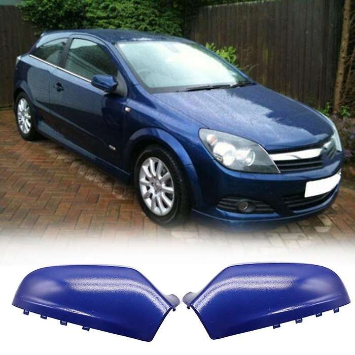 2 Pcs Side Door Wing Rearview Mirror Cover for Opel H MK5 2004-2013 Blue