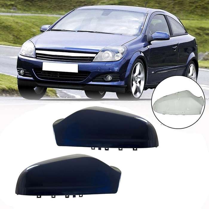 2 Pcs Side Door Wing Rear View Mirror Cover for Opel H MK5 2004-2013 Ultra Blue