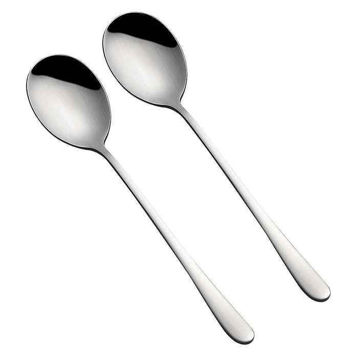 2 Pcs Soup Spoon Stainless Steel Long Handle Tablespoon Tableware Kitchen Accessories Tea Coffee Spo