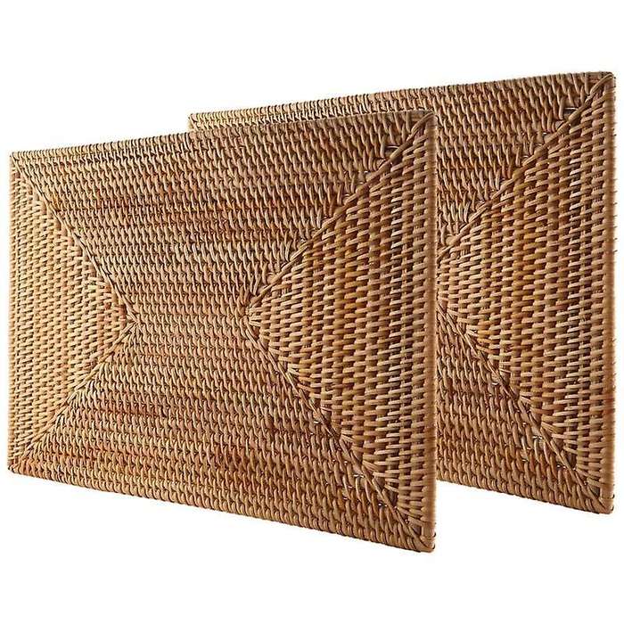 2 Pcs Table Mats Non Slip Rattan Placemats Dining Table Heat Resistant Woven Place Mats Insulation H