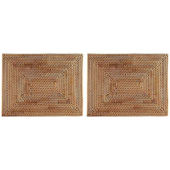 2 Pcs Table Mats Non Slip Rattan Placemats Dining Table Heat Resistant Woven Place Mats Insulation H