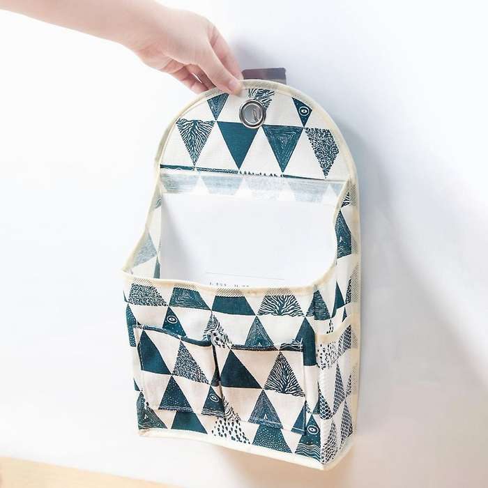 2 Pcs Wall Hanging Storage Bag, Style Fabric Wall Mounted Basket Storage with Pockets, Storage Bag o