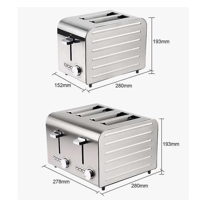 2 Slice Toaster with Auto Shut Off - Extra Wide Slots and Removable Drop-Down Crumb Tray with Cancel