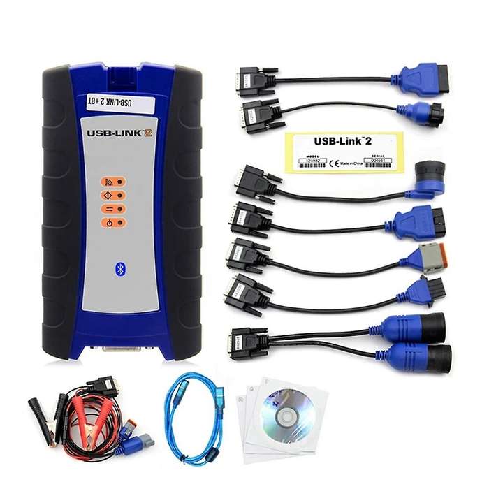 -2 Usb Link 2 125032 Truck Interface Diagnostics with Software Bluetooth for Heavy Duty Truck Scanne