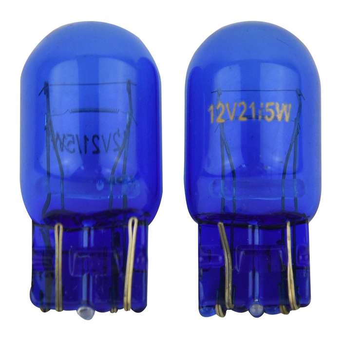 2 x W21 5W T20 580 Dual Filament Sidelight 7443 Super White HID Xenon Bulbs 6000k