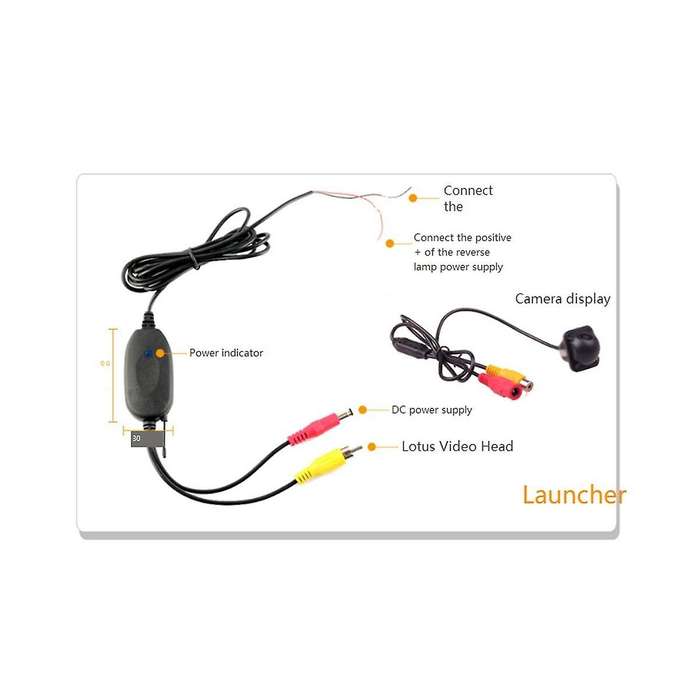 2.4ghz Wireless Video Transmitter Receiver for Car Dvd Monitor Wifi Reverse Rear Backup View Camera