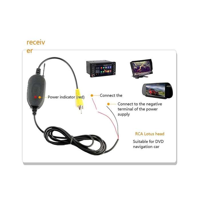 2.4ghz Wireless Video Transmitter Receiver for Car Dvd Monitor Wifi Reverse Rear Backup View Camera