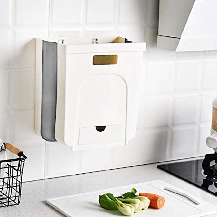 2.4 Gallon Under Cabinet Trash Can Pull Out 10L Hanging Under the Sink Trash Can Mini Small Collaps