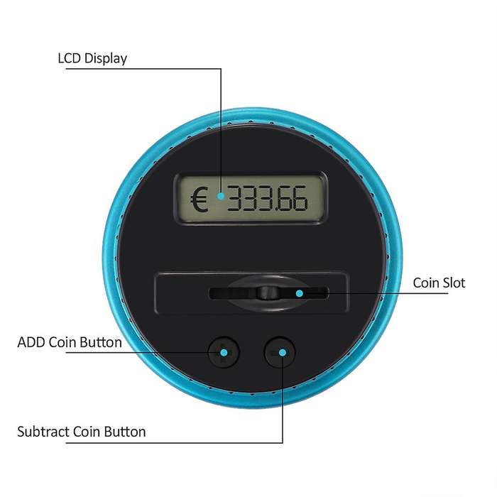 2.5L Spaarpot Teller Coin LCD Tellen Munt Geld Saving Box