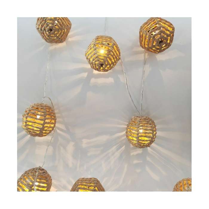 2.5m 10led Paper Rattan Ball Light Decoration Christmas Festival Light String Light String Pendant