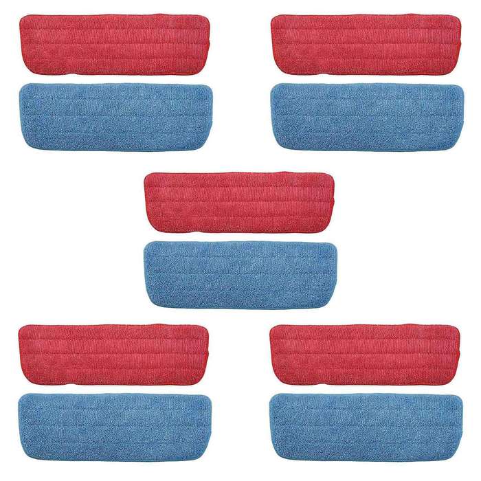 20 Pack Microfiber Mop Heads,for Wet Dry Mops,blue and Red