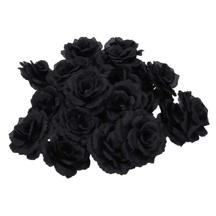 20 Pcs Black Artificial Silk Flower Party Wedding House Office Garden Decor Diy